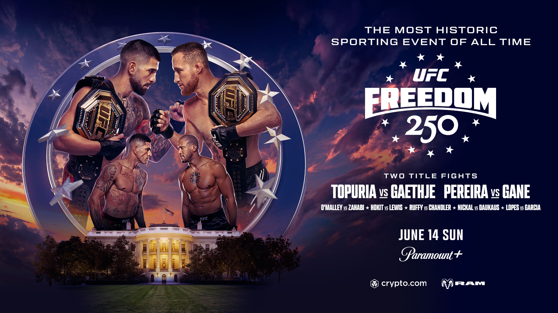 Join us for Fight Night Live! UFC Freedom 250 Watch Party Sunday, June 14, UFC Freedom 250