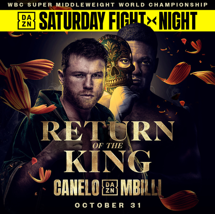 graphic for boxing event Canelo vs. Mbilli
