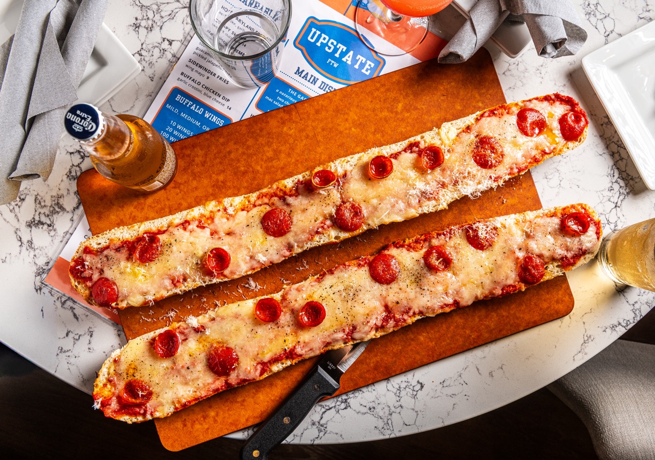 French bread pizzas from Upstate FTW