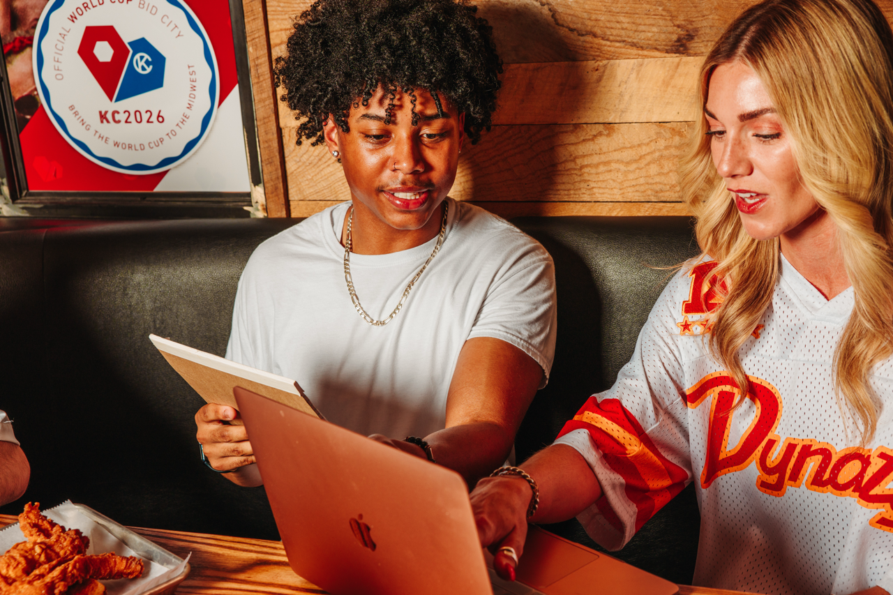 fantasy football league members draft their team