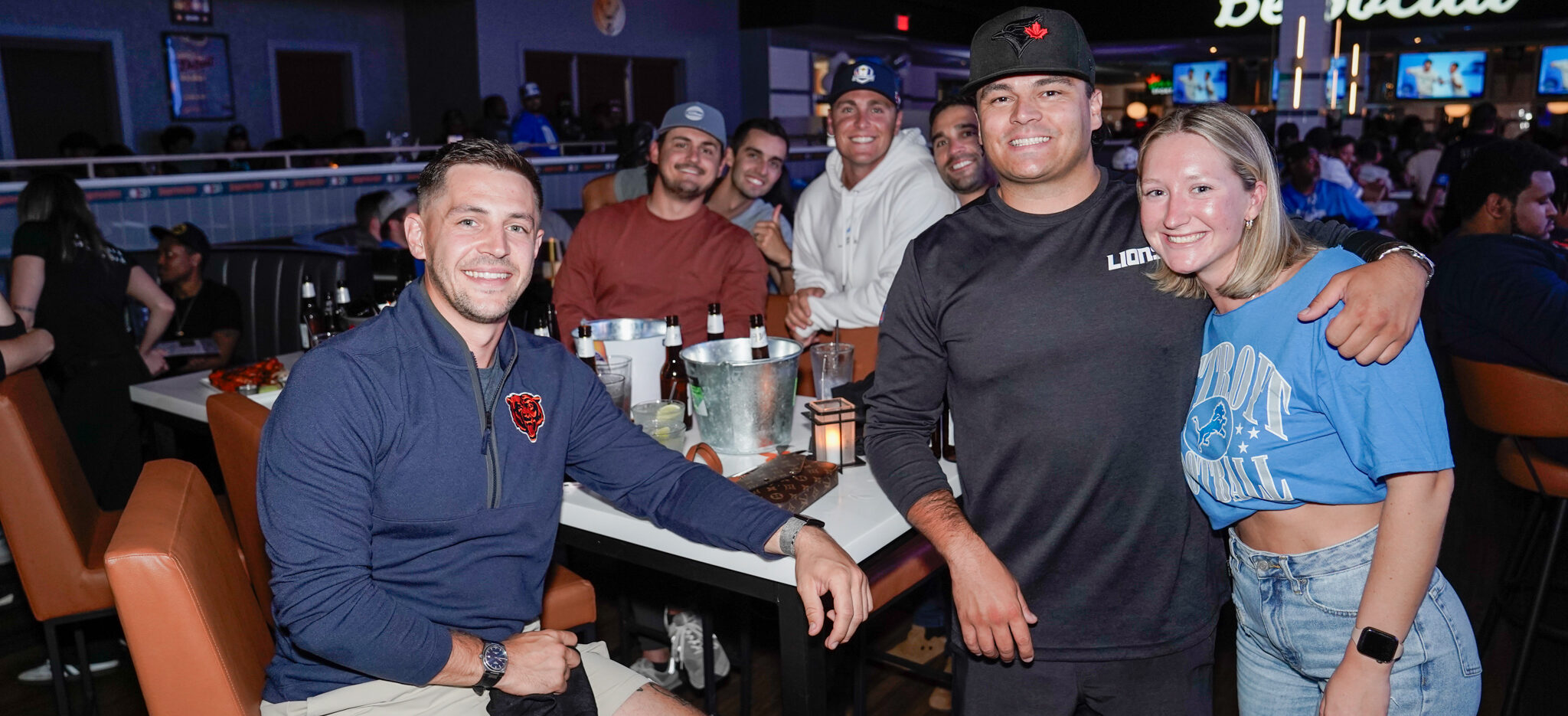 Large group of football fans at Sports & Social